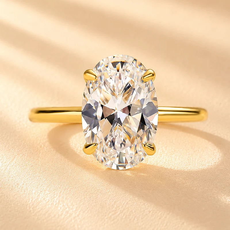 Oval Cut Hidden Halo Engagement Ring