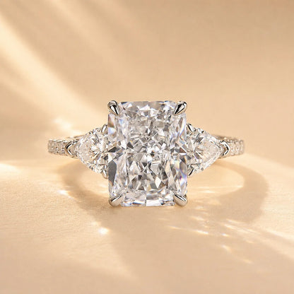 Radiant Cut Three Stone Engagement Ring