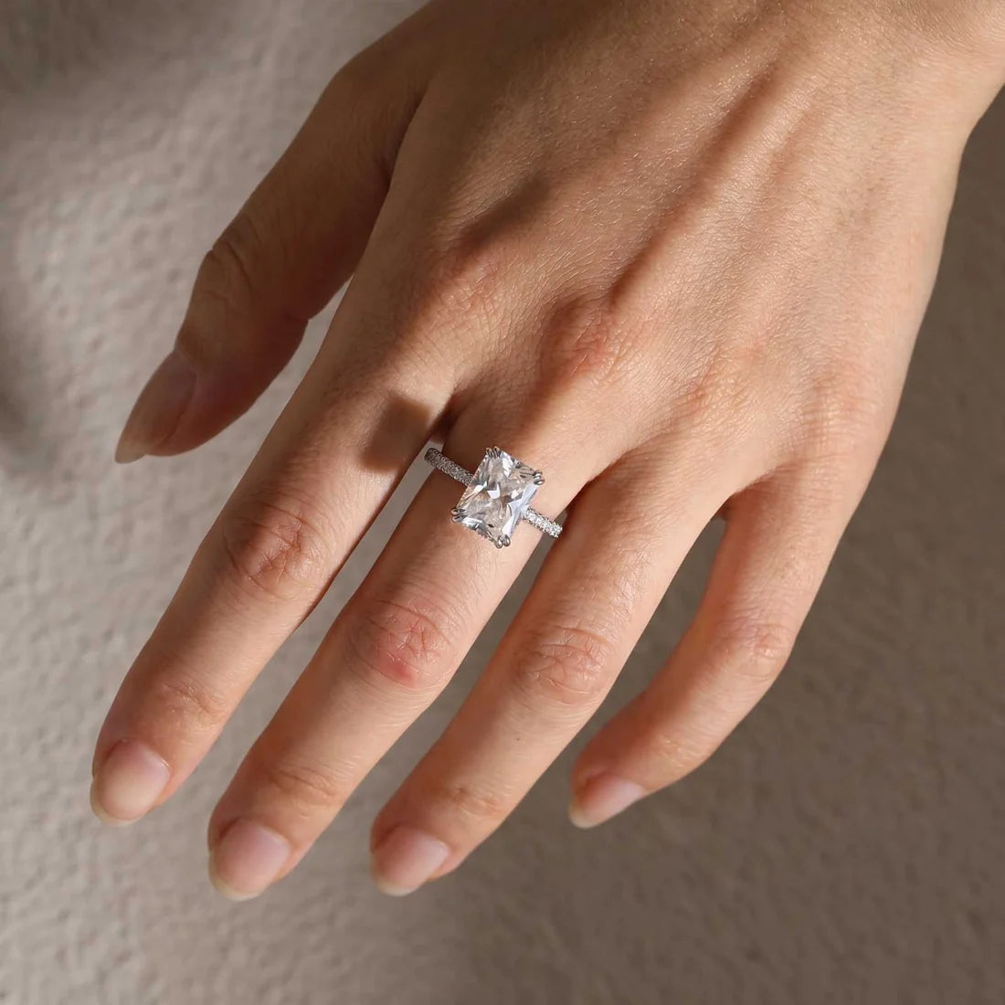 Radiant Cut Travel Ring For Women