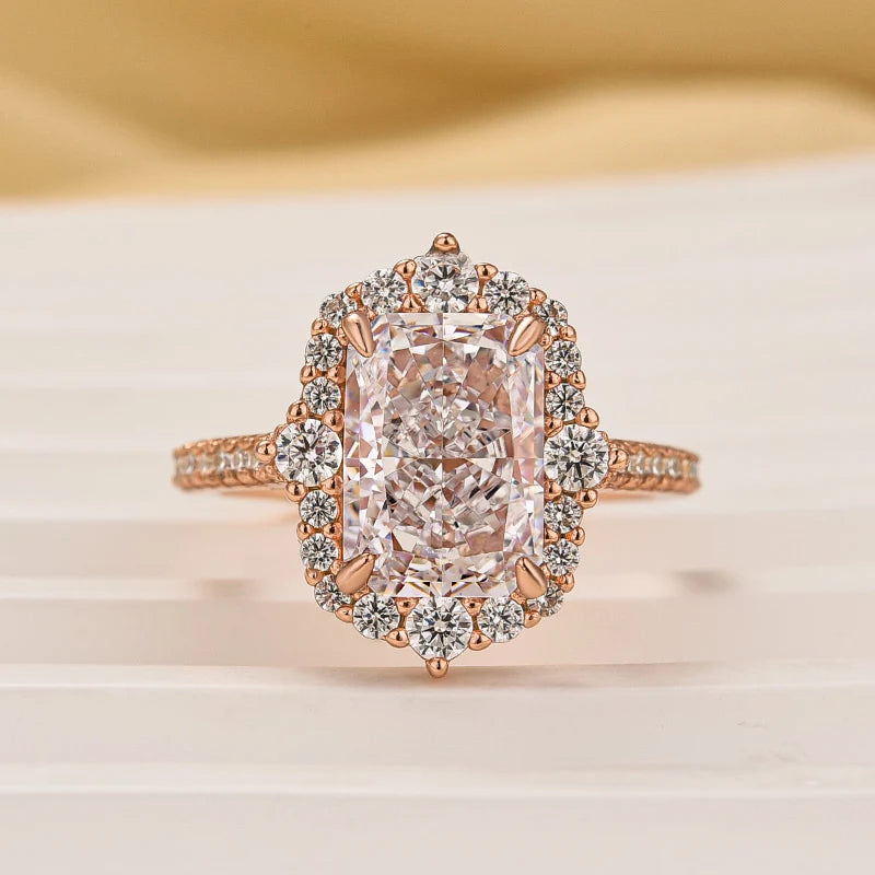 Gorgeous Halo Radiant Cut Engagement Ring
