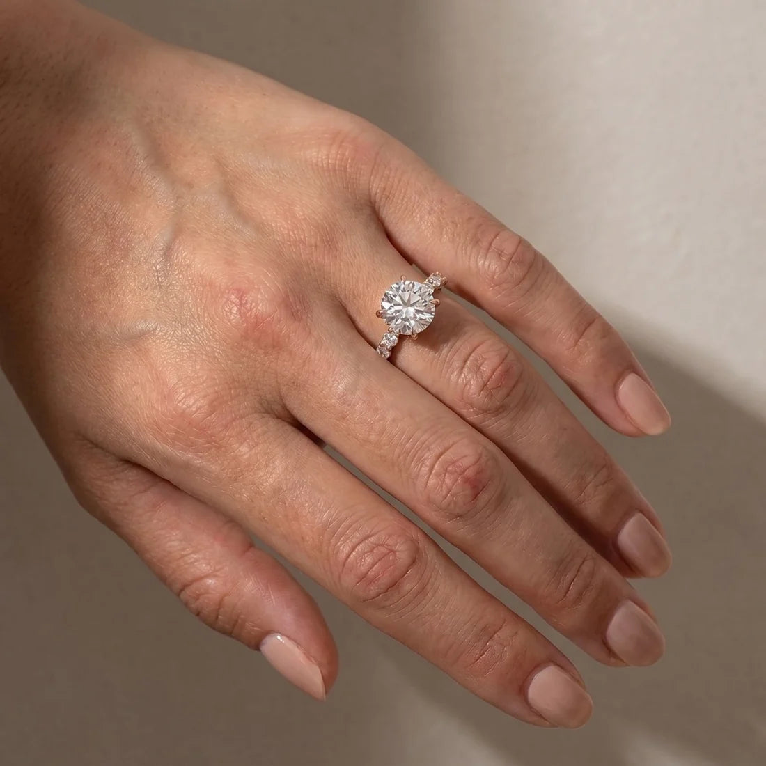 Moissanite Round Cut Engagement Ring