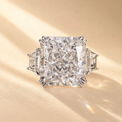 Crushed Ice Three Stone Engagement Ring