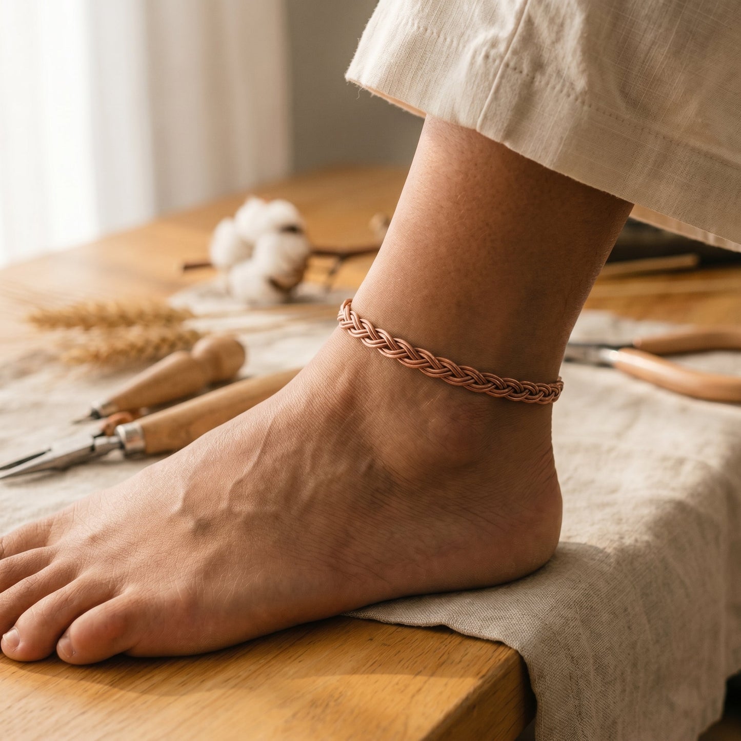Zarino's Reed Copper Anklet