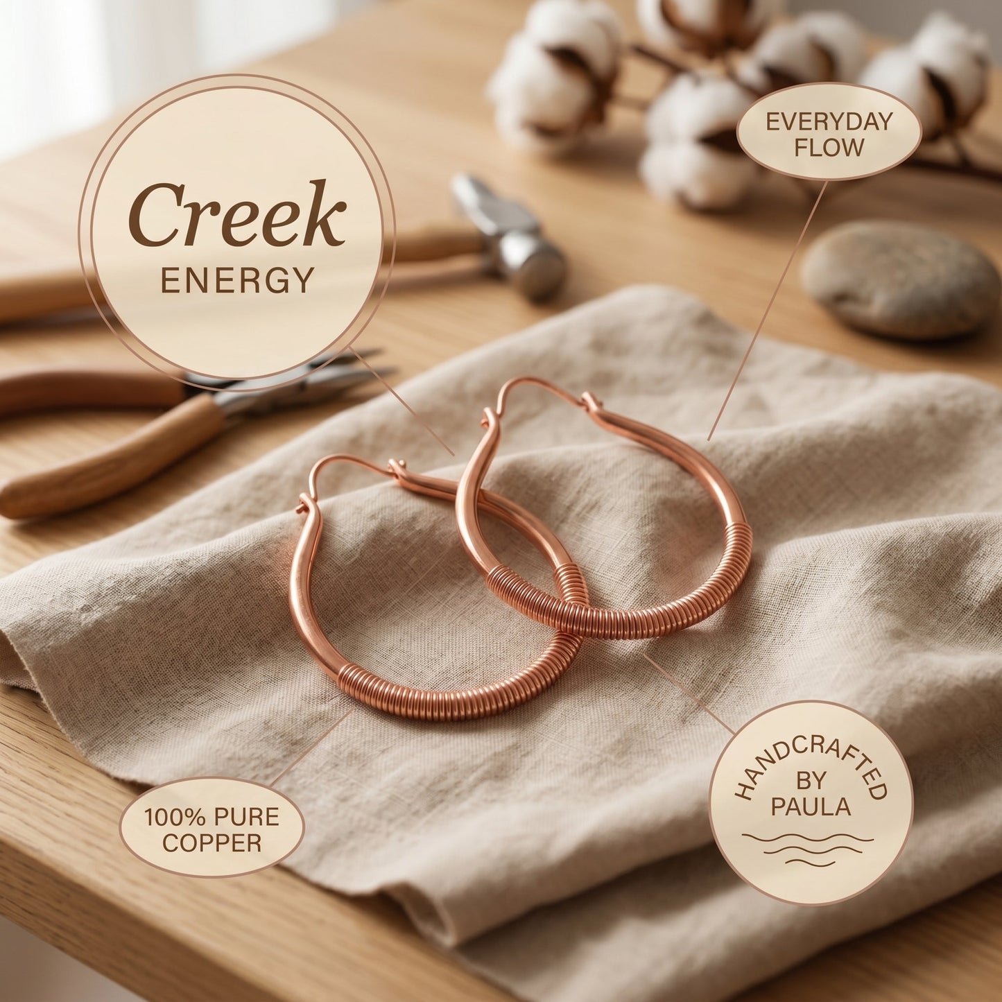 Zarinos's Creek Copper Earrings