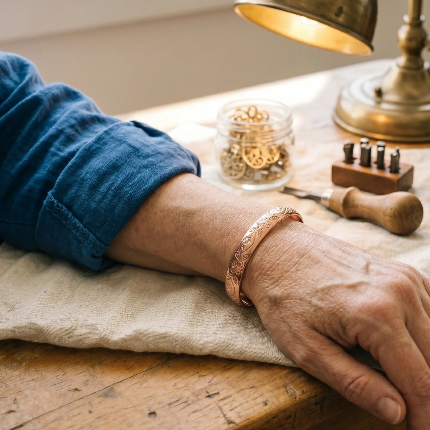 Zarinos's Blossom Copper Bracelet