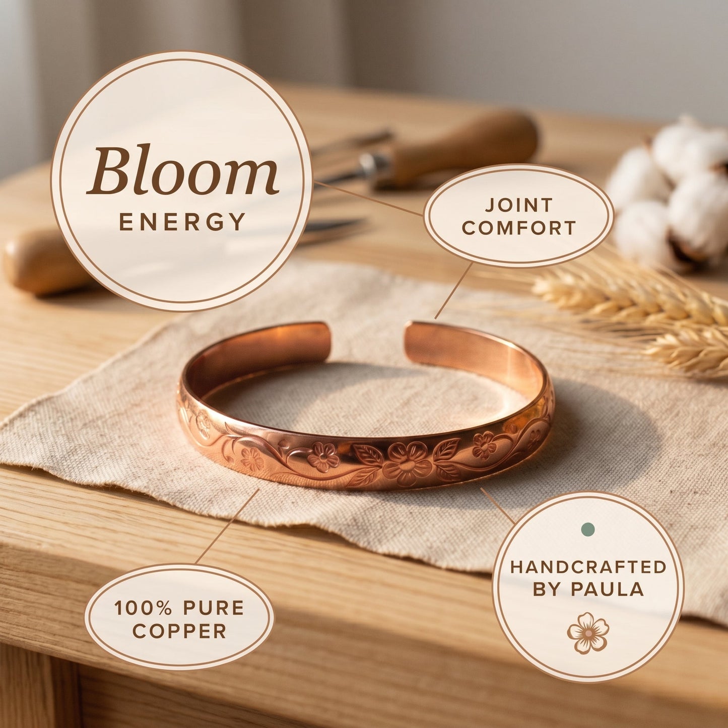 Zarinos's Bloom Copper Bracelet