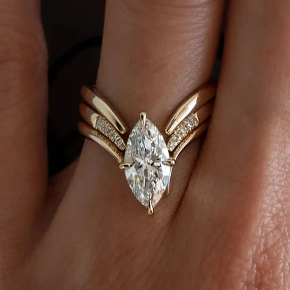 Marquise-Cut Ring Set