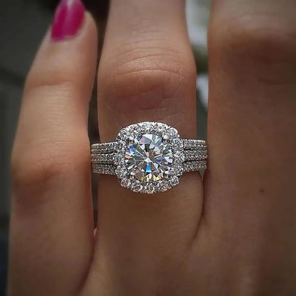 Cushion Halo Pavé Statement Ring