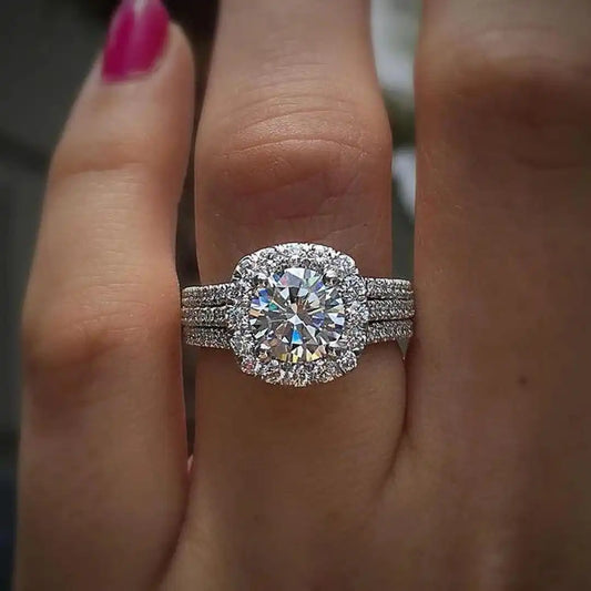 Cushion Halo Pavé Statement Ring