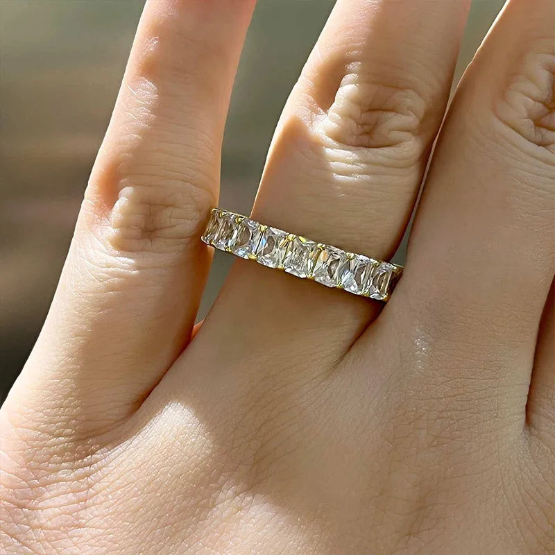 Radiant Cut Elegant Wedding Ring