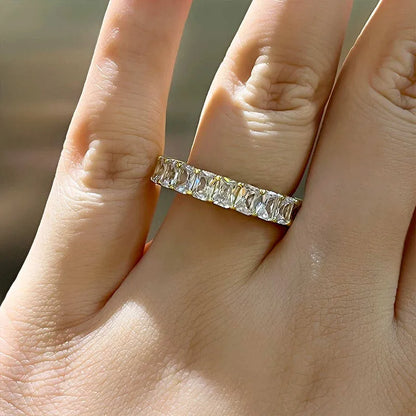 Radiant Cut Elegant Wedding Ring