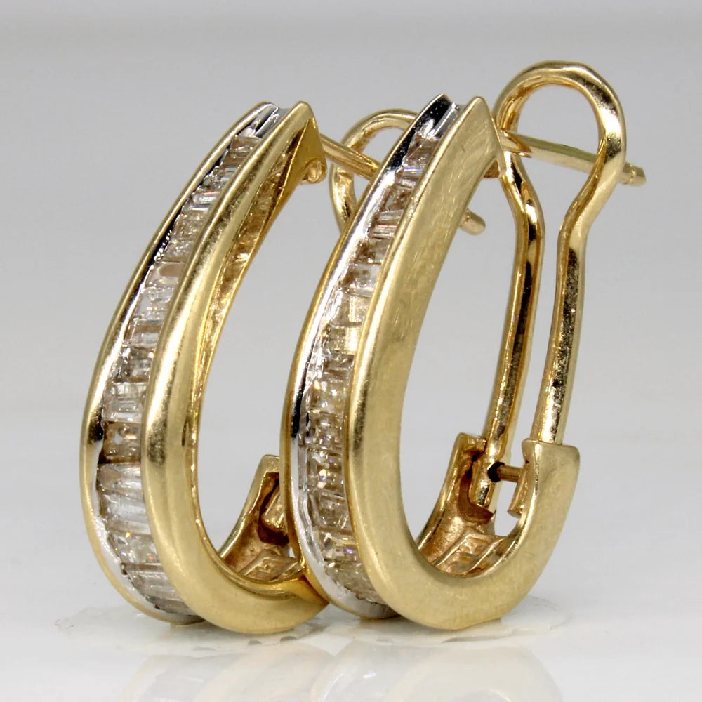 Vintage Style Gold Plated Zircon Horseshoe Buckle Earrings