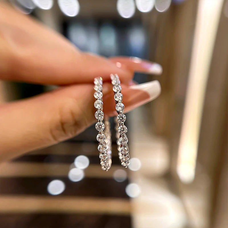 Sparkle Round Cut Hoop Earrings