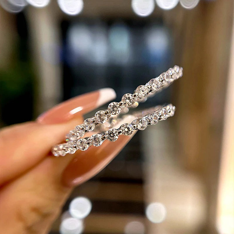 Sparkle Round Cut Hoop Earrings