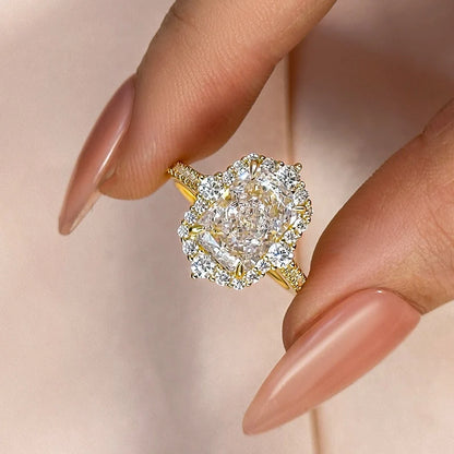 Gorgeous Halo Radiant Cut Engagement Ring