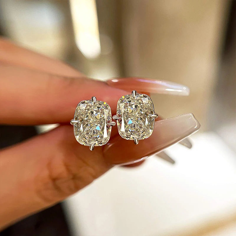 Cushion Cut Vintage  Stud Earrings