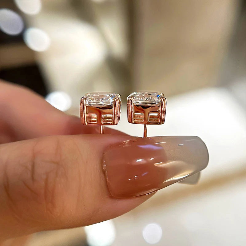 Cushion Cut Stud Earrings For Women