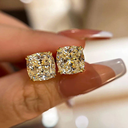 Cushion Cut Stud Earrings For Women