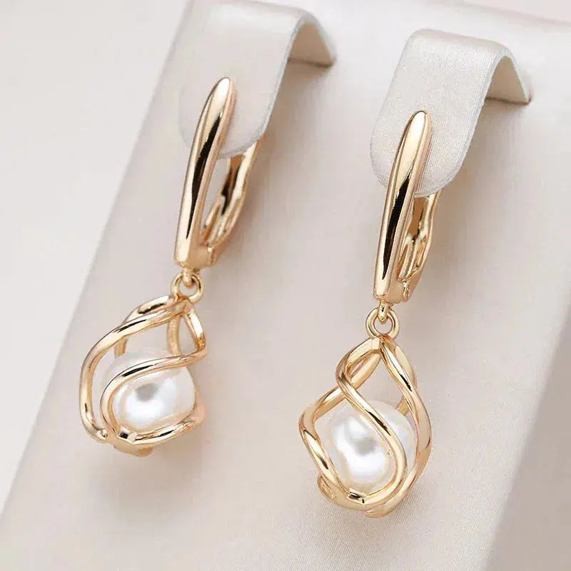 Luxe Gold Pearl Earrings