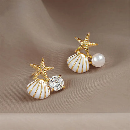 Coastal Dream Starfish Pearl Earrings