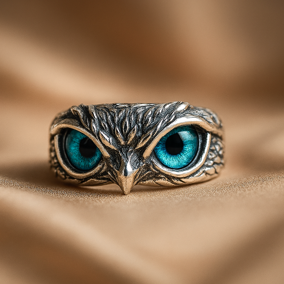 Owl Magic Rings Owl of good luck adjustable ring in silver and opal – Zarino Originals