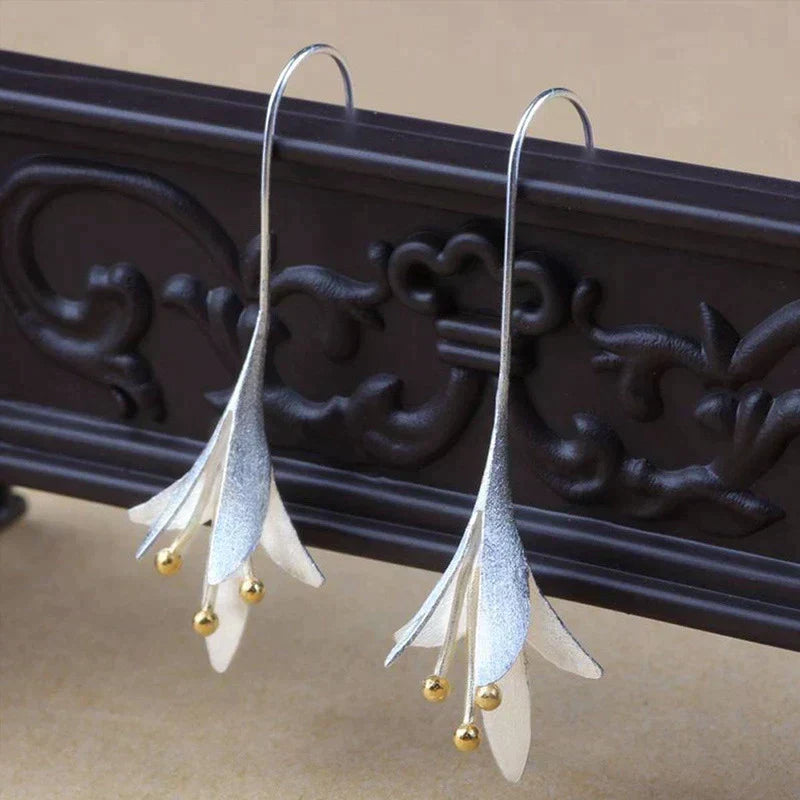 Minimal Silver Blossom Earrings