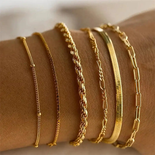 Boho Retro Cuban Bracelet Set