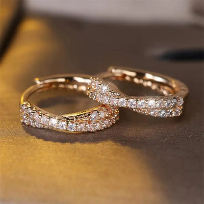 Vintage Zirconia Hoop Earrings
