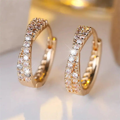 Vintage Zirconia Hoop Earrings
