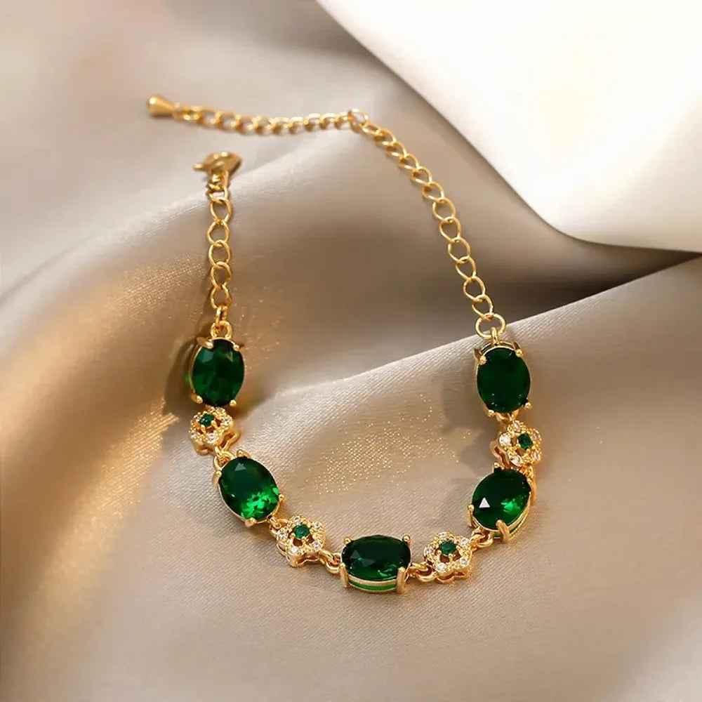 Enchanted Garden Green Crystal Bracelet