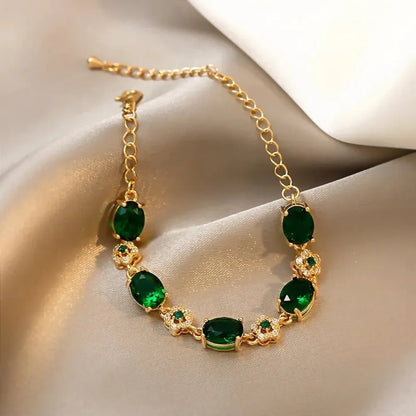Enchanted Garden Green Crystal Bracelet