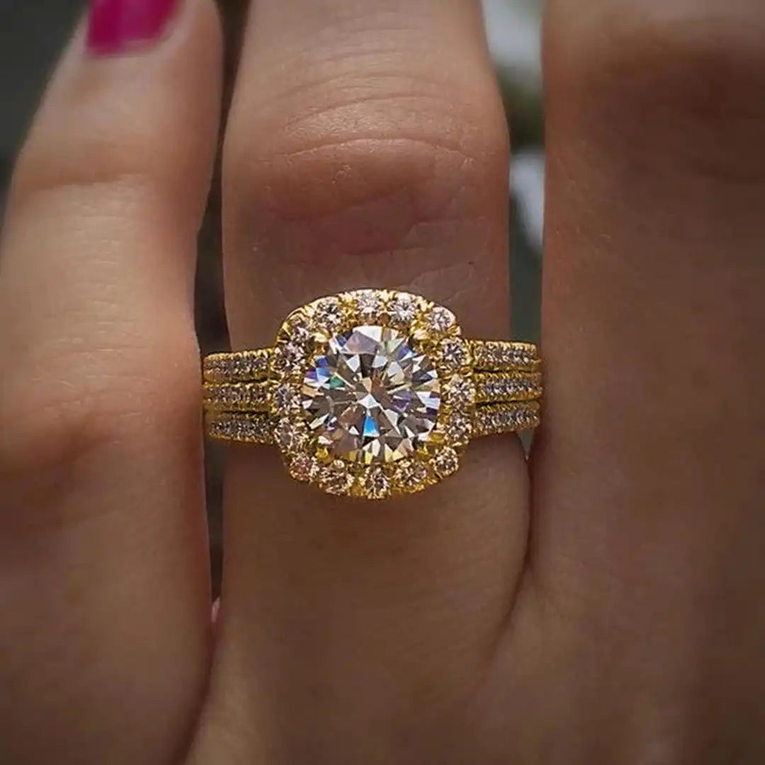 Cushion Halo Pavé Statement Ring
