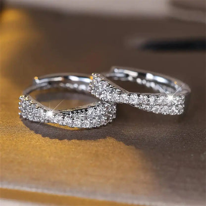 Vintage Zirconia Hoop Earrings