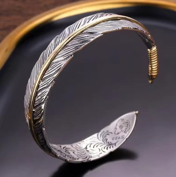 Vintage Feather Cuff Bracelet
