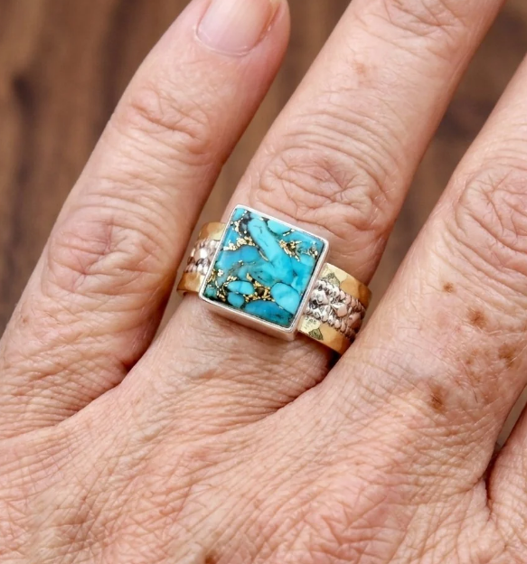 Vintage Turquoise Square Ring