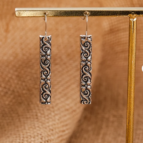 Vintage Boho Bar Pendant Earrings