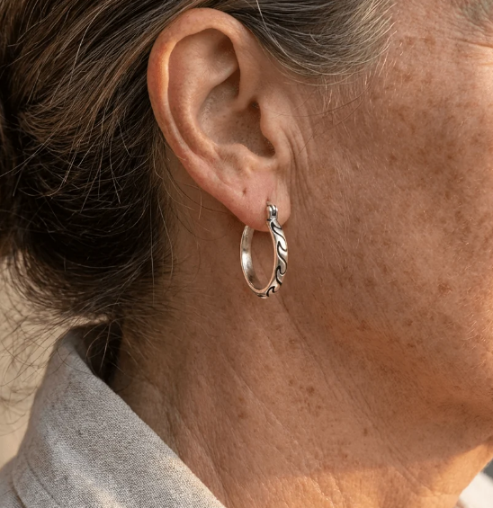 Vintage Textured Boho Hoop Earrings