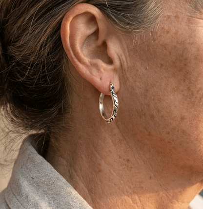 Vintage Textured Boho Hoop Earrings
