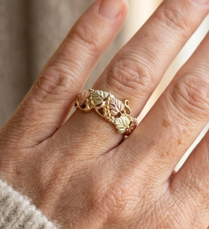 Elegant Vintage Bohemian Copper With Pink Green Ring
