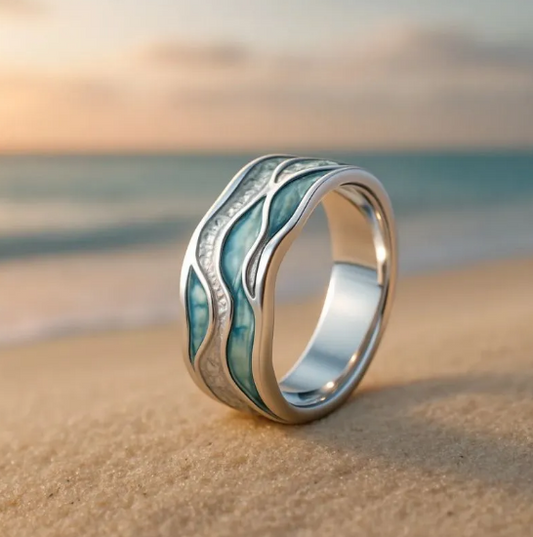 Aurora Ocean Beach Wave Ring