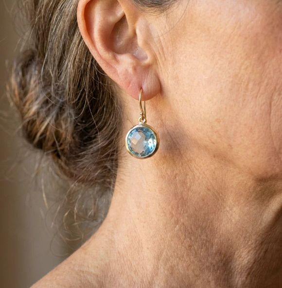 Lois - Vintage Blue Crystal Earrings