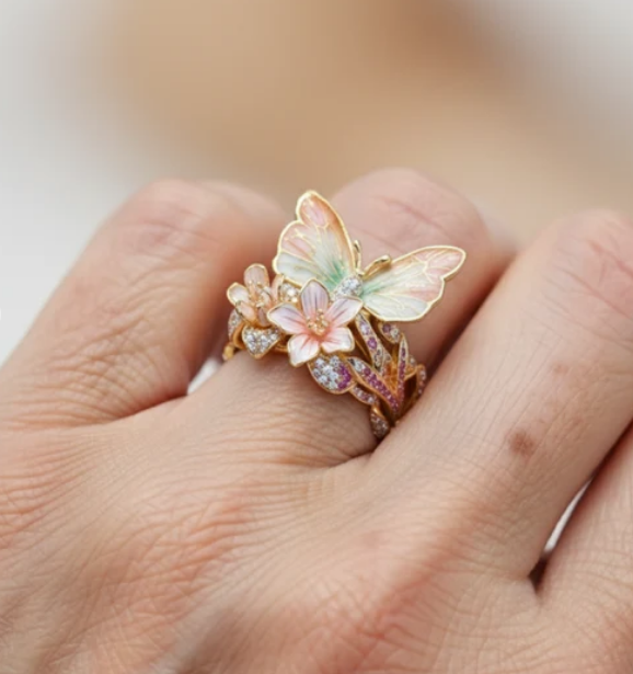 Vintage Golden Brimhaven Floral Ring