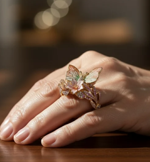 Vintage Golden Brimhaven Floral Ring