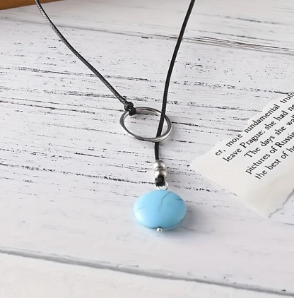 Vintage Style Boho Turquoise Pendant Necklace