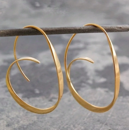 Vintage Minimalist Twisted Hoop Earrings