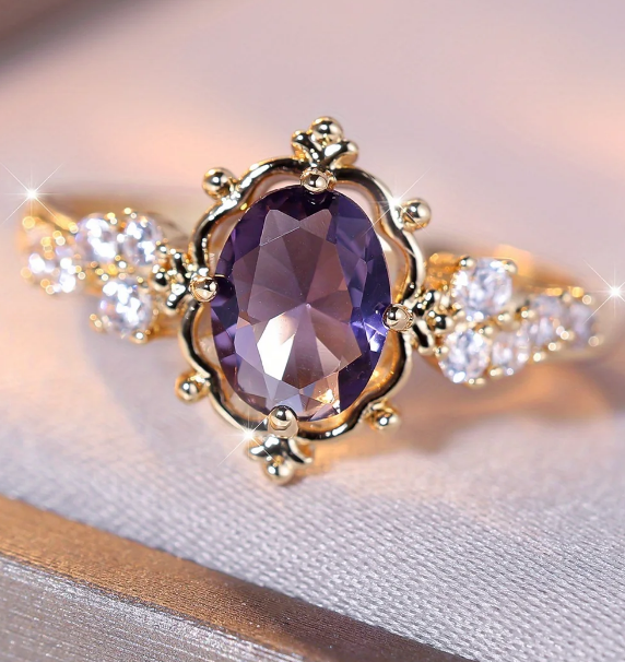Vintage Gold Plated Court Style Floral Ring