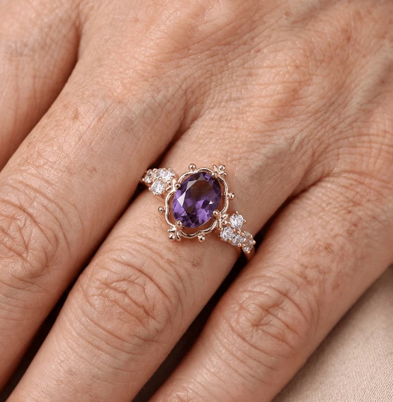 Vintage Gold Plated Court Style Floral Ring