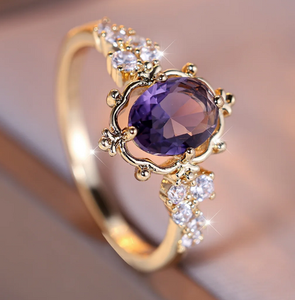 Vintage Gold Plated Court Style Floral Ring
