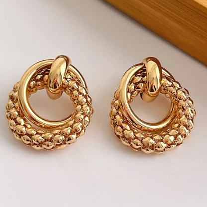 Vintage Thick Golden Hoop Earrings