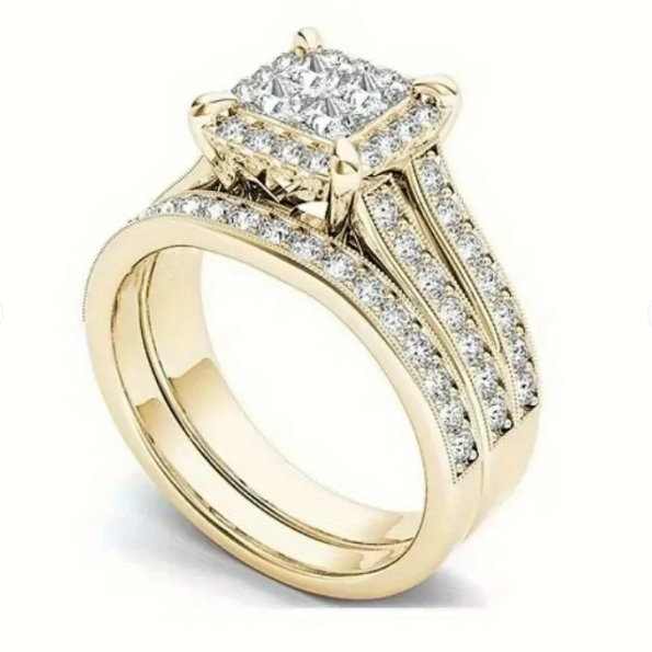 Elegant Vintage Stackable Zirconia Bridal Ring